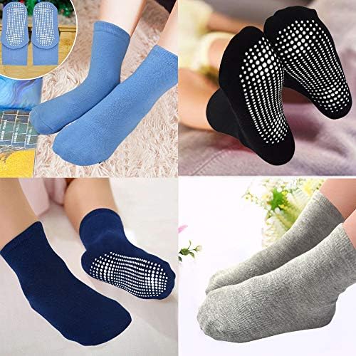 Tphon деца кои не се лизгаат мали деца зафаќаат чорапи 12 пара анти-лизгачки лепливи чорапи за 1-10 години новороденчиња бебе деца