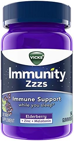 Викс имунитет ЗЗЗС, Елдербери, мелатонин и антиоксиданс цинк, имунолошка поддршка, природно заспивање, 56 гуми за џвакање
