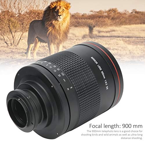 900мм F8.0 Телефото огледало леќи со адаптерски прстен за камера на Nikon AI Mount SLR, за пукање птици и диви животни