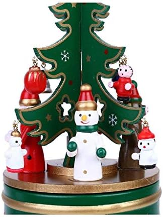 Нолошко wjdhz Божиќни украси, дрвена елка, музичка кутија, декорација на десктоп, дајте момче и девојка