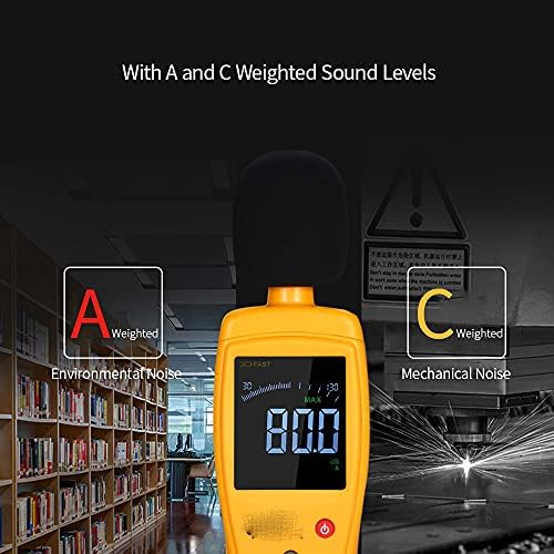 TWDYC дигитален LCD ниво на звук мерач 30-130dB Волумен на бучава мер за мерење на инструменти за мониторинг на децибела за мониторинг