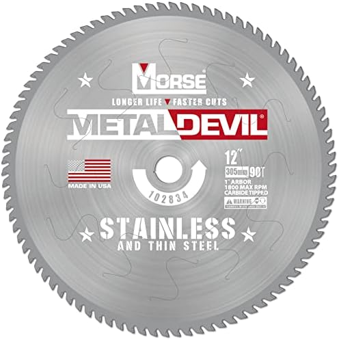 Morse Metal Devil CSM1290FSSC, сечило за кружно пила, карбид, сечење од не'рѓосувачки челик, 12 инчи, 1 пакет