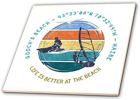3dRose Goochs Плажа, Kennebunk, Мејн. Летна плажа добар подарок за семејна меморија-Плочки