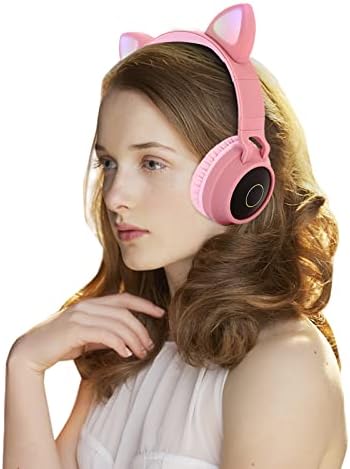 x9jW7S 2021 Преклопен Безжичен Bluetooth Led Слушалки За Уши За Мачки Вградени Слушалки За Поддршка На Микрофон Аудио Кабел и Тф Картичка