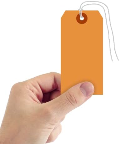 Пакет SmartSign Pack од 1000 портокалови ознаки за празно испорака со претходно прицврстени жици, големина-5, 13pt дебели ознаки со картони,