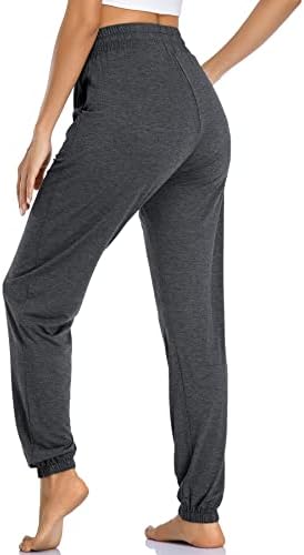 Anenmy женски џемпери со џебови со џокери со џокери Еластична половината затегнати удобни панталони за вежбање со јога