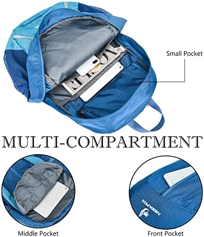 Neekfox спакуван лесен, пешачки пакет за пешачење за пешачење ранец, ранец со ултралејт преклопен за жени мажи