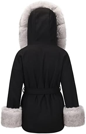 Зимски палта на Sinzelimin за жени faux крзно со качулка во волнено волнено роно рово палто со долги ракави топла исечена јакна надвор од облеката