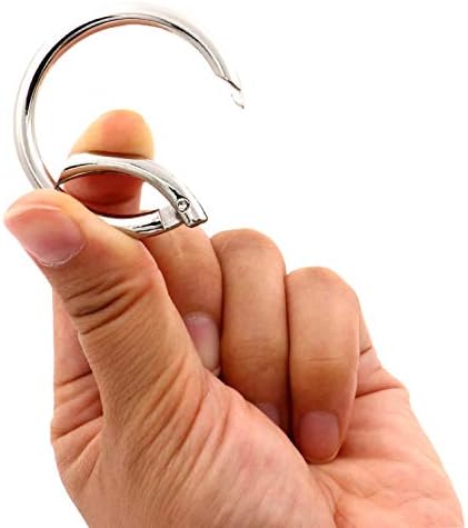 Fenggtonqii Тркалезна пролетна порта О-прстен Притиснете Притиснете Snap Hook Screw Belt Hardware Loop, за чанти, клучеви, сребрена