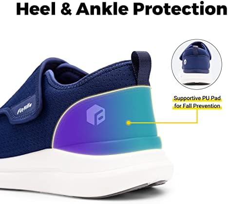 Фивил дијабетични чевли за мажи дополнителни широки чевли за лизгање за отечени нозе прилагодливи чевли за одење за невропатија
