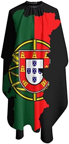 Португалско Знаме И Мапа Фризура Престилка Салон За Сечење Коса Кејп 55 х 66 Инчи, Водоотпорен Прилагодлив Фустан За Коса Фустан