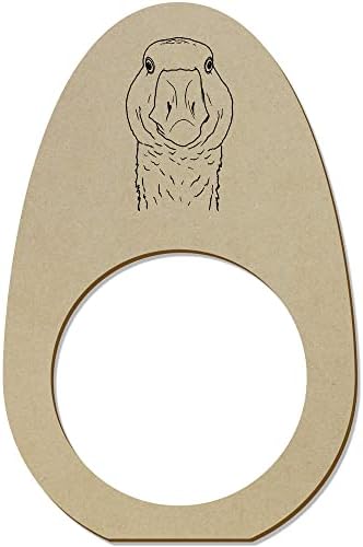 Азиеда 5 x „Глава глава“ дрвени прстени/држачи на салфета