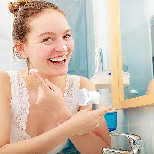 Четка за чистење на лицето 4 во 1 комплет микродермоабразија Ексфолијација Електрична водоотпорна чистач за шминка со 4 глави