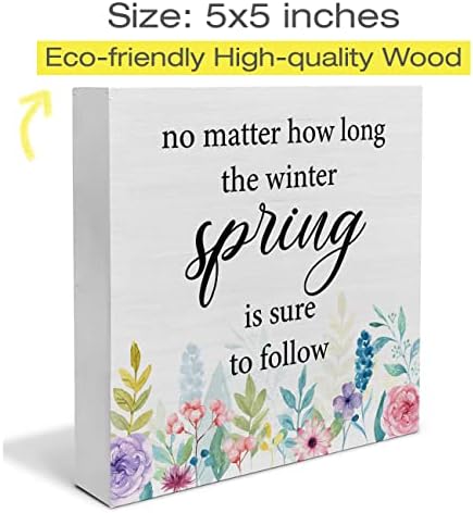 Пролет е сигурен дека ќе го следи дрвениот кутија знак на фарма куќа пролетна дрвена кутија знак уметнички блокови биро за рустикални знаци