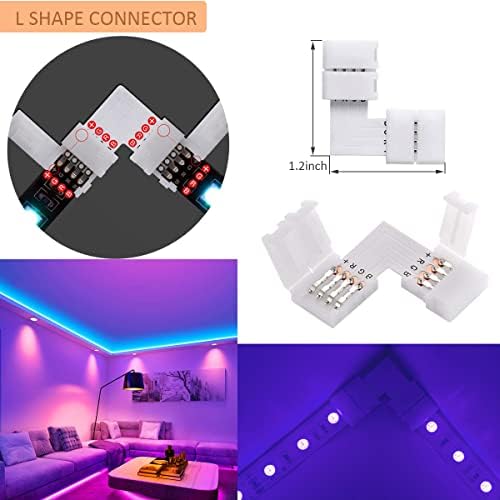 Комплети за конектор за светло на LED LED LED ленти, 5050 RGB LED 4 пински конектори за лента за светло, комплетни комплети за безлеж