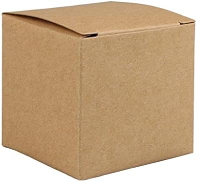 КУЈУКС Браун Крафт Кутии Свадба Партија Фаворизира Кутија 5 Х 5 Х 5 Бонбони Подарок Кутија Подарок Торби Завиткување Материјали