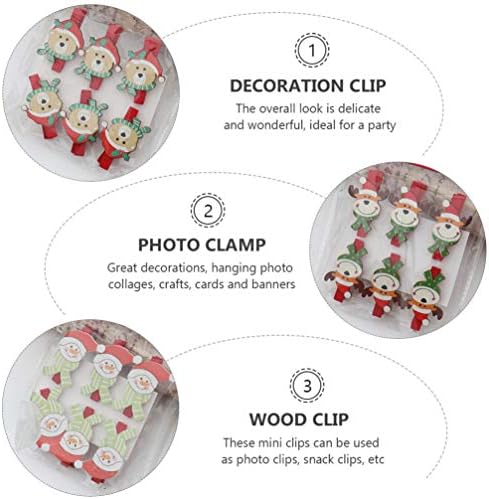 Ipetboom 4 пакувања мала облека за фотографии, држач за божиќни картички wallид што виси картички клипови за хартија клипови за хартија