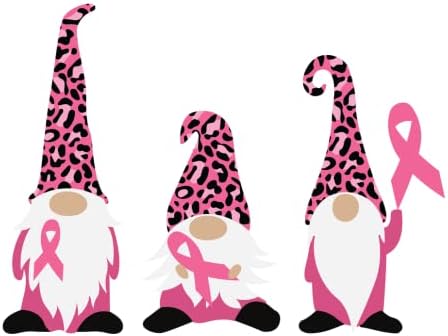 Гноми Со Лента За Рак На Дојка | Месец На Свесност За Рак На Дојка / Одлична Идеја За Подарок|Налепница За Налепници|2 Пакувања| Налепници Од