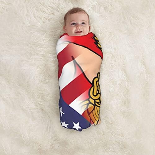 Американско знаме и сицилијанско знаме бебе ќебе што прима ќебе за обвивка за покривање на новороденчиња за новороденчиња