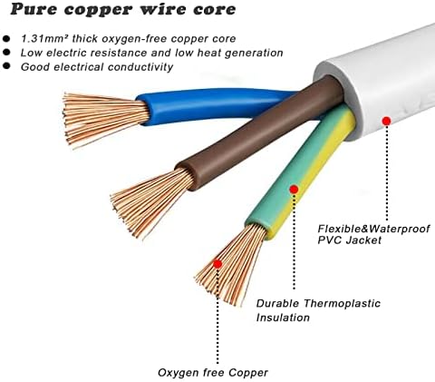 Внатрешен отворен кабел за продолжување на отворено 25 стапки водоотпорен, тешка 16 кабел за продолжување AWG совршен за дома/канцеларија употреба-3 заземјен приклучо