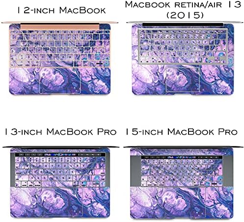 Lex Altern Vinyl Skin компатибилен со MacBook Air 13 Inch Mac Pro 16 Retina 15 12 2020 2019 2018 Нежна розова боја на боја Апстрактна сина сегашна