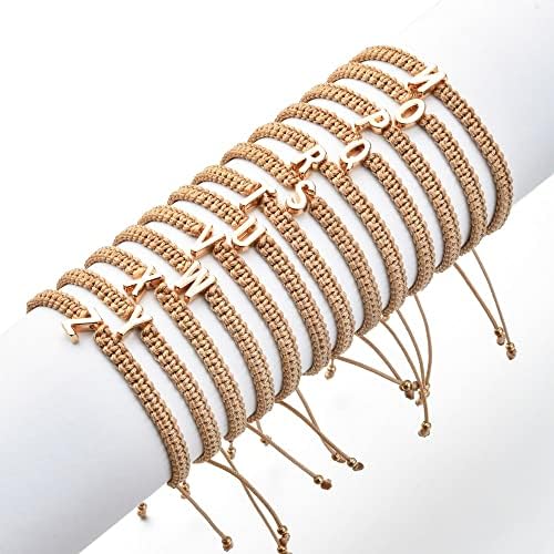 Dudodoo Среќен кабел плетенка првична буква име на нараквица за нараквици жени DIY накит Пулсирас-66706