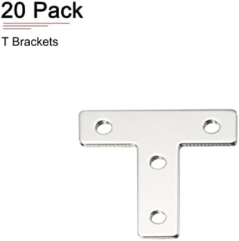 DTGN 2.36 x2.36 T Загради-20Pack-Добро За Поправка На Поправка На Мебел-Издржливи Метални Фиксирачки Плочи-Сребрен Тон