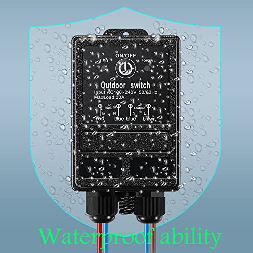 Безжичен далечински прекинувач Zhofonet, водоотпорен прекинувач за далечинска моќност, AC 110V/120V/240V/40A реле RF далечински управувач Вклучен/исклучен