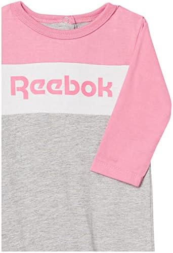 Едно парче на Reebok Baby Girls Snap-On Sleep и Play Romper Pajamas со додаток