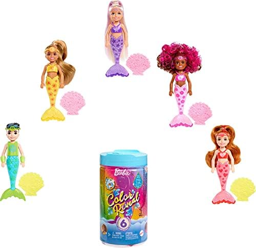 Барби Боја Открие Виножито Сирена Серија Челзи Кукла со 6 Изненадувања, Промена На Бојата И Додатоци