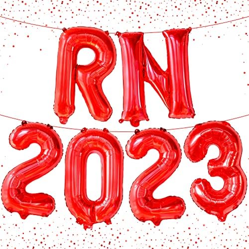 Катчон, Црвени Балони РН 2023 - 16 Инчи | Рн Балони Дипломирање 2023, Материјали За Забава За Дипломирање На Медицински Сестри | Регистрирана