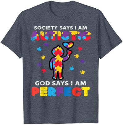Општеството Вели Аутистичен Бог Совршена Свест За Аутизмот Момчиња Деца Маица