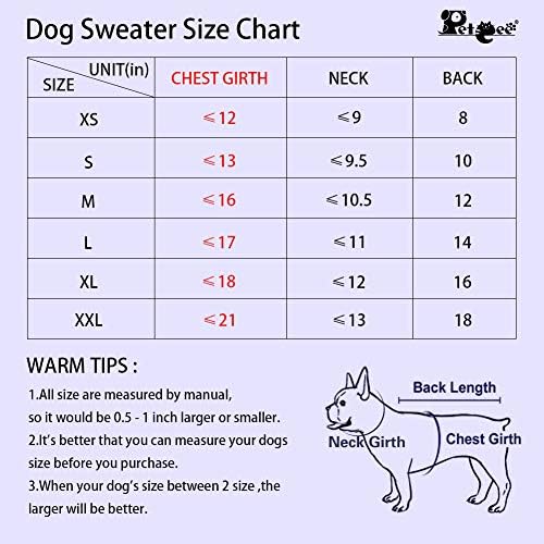 Petcee urtleneck кучиња џемпер, зимска облека со топло куче, џемпери за кучиња за средни големи кучиња, големина L