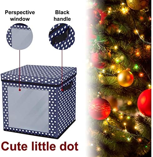 Кутија за складирање на божиќни топки во оксфорд, материјал за божиќна торба за складирање на подароци, преносно одвојување