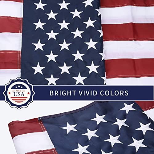 Американско знаме 4x6 Надворешно изработено во САД -Heavy Duty USA Flags, со извезени starsвезди, шишини ленти од месинг, долготраен