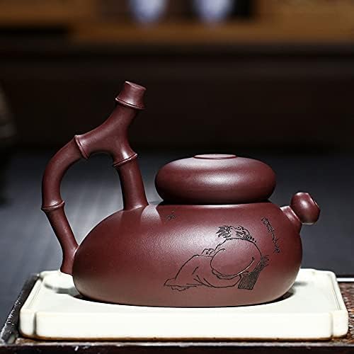 Нов стил познат креативен пурпурен песок чајник рачно изработен силен бамбус чајник кунг фу чај сет онлајн продавница 新款 名家 紫砂壶 全 手工劲