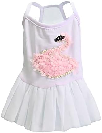 Мали облеки на кутре девојки крпеница шема принцеза домашно милениче фустан моден костум симпатична лебед домашна облека