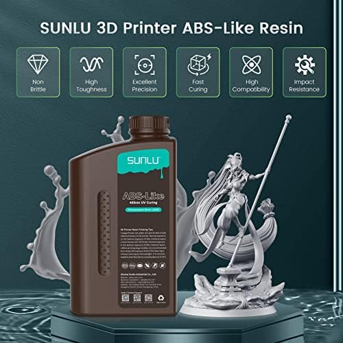 Сонлу ABS-сличен 3D смола за печатач 1kg, 405Nm UV стандардна фотополимер брза смола за 4K/8K LCD/DLP/SLA 3Д печатење, не-кршлива