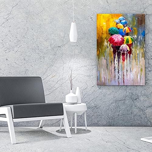 Апстрактна wallидна уметност Апстрактна шарена чадор Пејзаж масло сликарство24x32inch