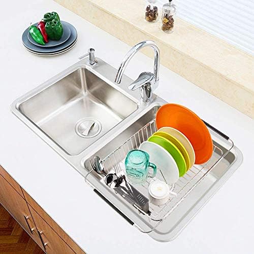 Sanno над мијалникот што може да се прошири за сушење на садот за сушење, сад за мијалник за мијалник за мијалник од не'рѓосувачки челик
