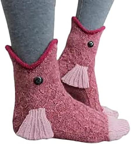 Линжоузигуанг Зимблин плетени чорапи унисекс новини ајкули облици на крокодил чорапи подни чорапи зимски топли топли чорапи