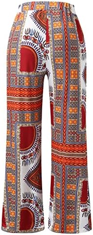Вокачи широки панталони за нозе за жени африкански традиционални панталони за печатење во Дашики, обични лабави половини палацо