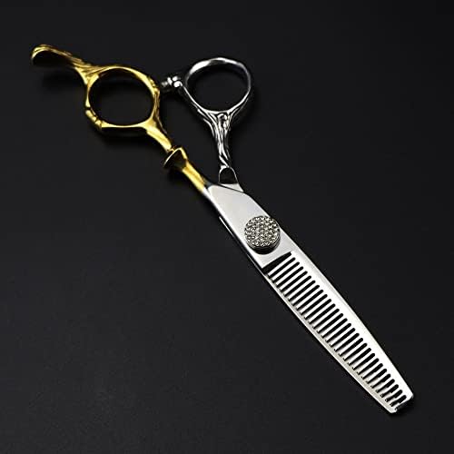 Ножици За сечење коса, 6 Инчен Професионален Јапонија 440с Челик Ножици Голем Скапоцен Камен Ножици За Коса Фризура Разредување Бербер
