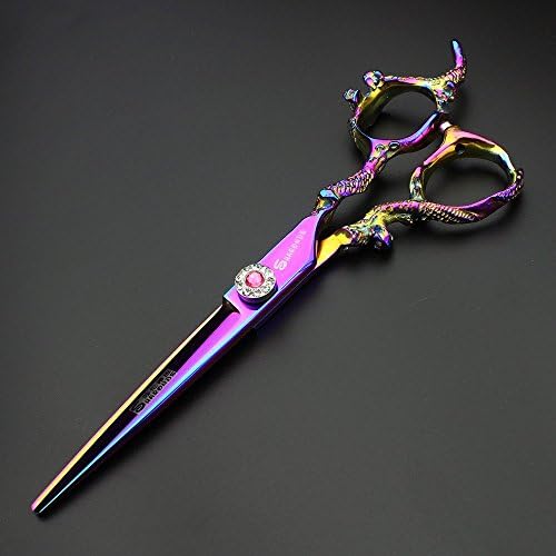 Јапонски 6-инчен фризерски салон стил алатки сечење ножици+Чистење ножици змеј шема