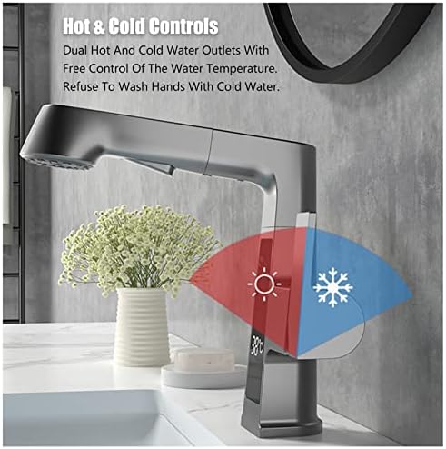 Подигање на бакарна кујна мијалник, 360 ° ротирачки тапа за мијалник за бања, 2 режими на излез на вода, тапа за кујнски шипки со вентил, црева