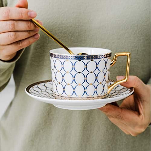 Xwozydr керамички чај сет тенџере со тенџере со котел отпорен на топлина инфузер бујлоар, чаши за кафе, чаши чаши златна рачка
