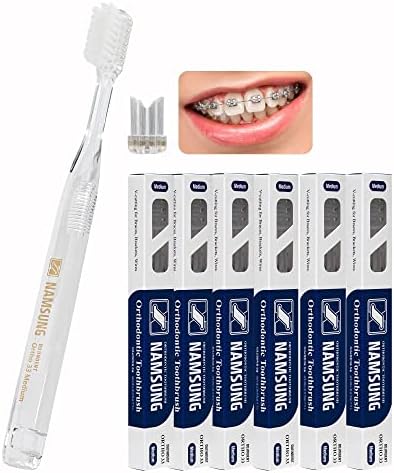 Dujindent Ортодонтска четка за заби за загради [6 пакувања] v Trim Cutting Dupont USA Traces Braces четка за заби за чистење на загради
