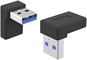 RGZHIHUIFZ ПРАВ Агол USB Машки ДО USB C Женски Адаптер, 90 СТЕПЕН USB3. 0 Да Тип C Кабел Конектор Поддршка еднонасочни Страни 5Gbps
