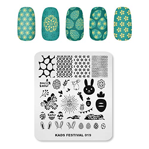 Плоча за печат на ноктите за нокти Велигденска уметничка марка за уметност Шаблон DIY Шаблон за сликање маникир за печат на плочата