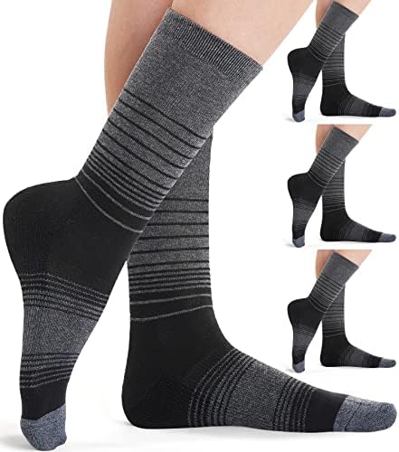Fitrell 4 пакуваат женски мерино волна чорапи за пешачење, безболни топло термичко одење по екипажот на екипажот чорапи
